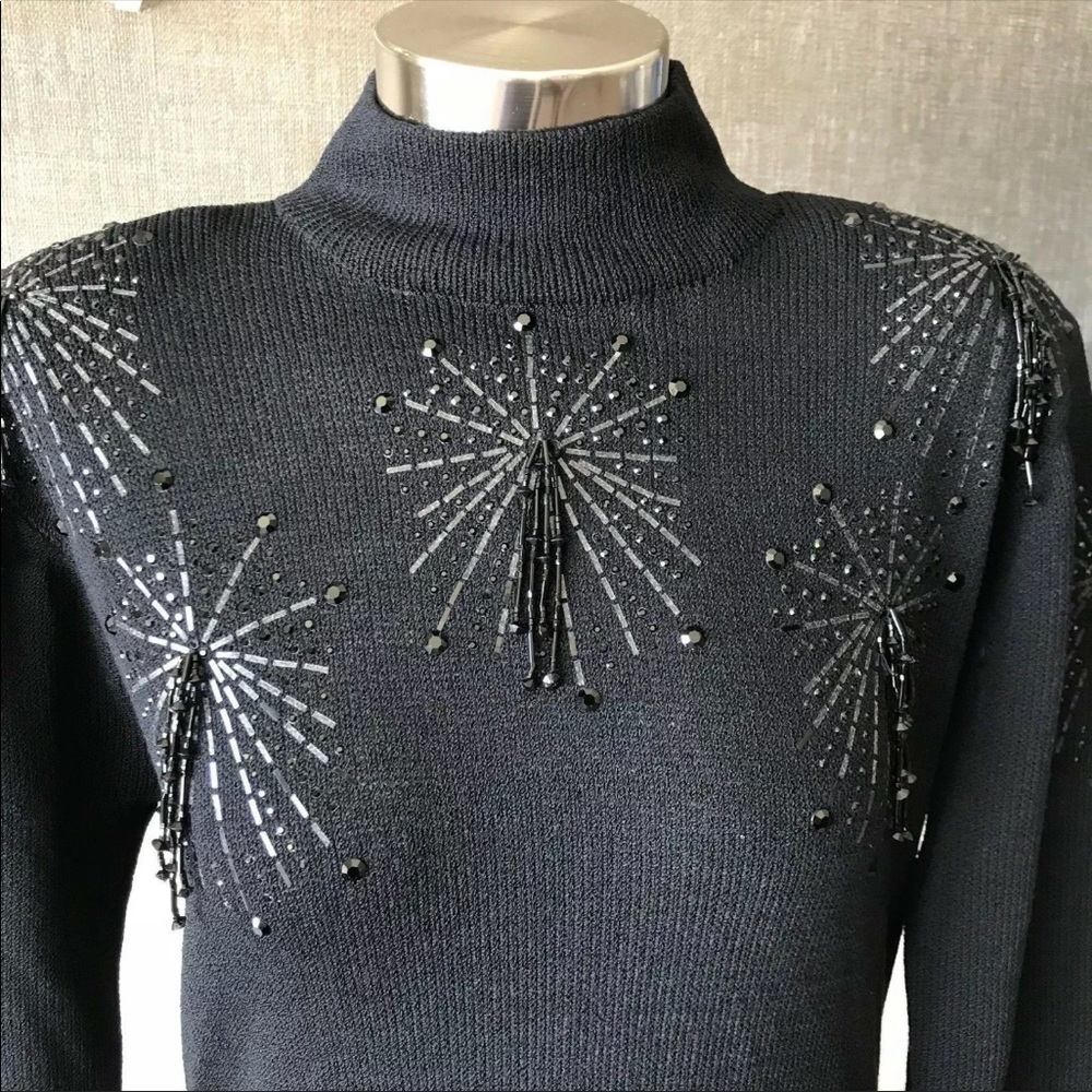 St John Vintage Sparkle Tassel open back dress